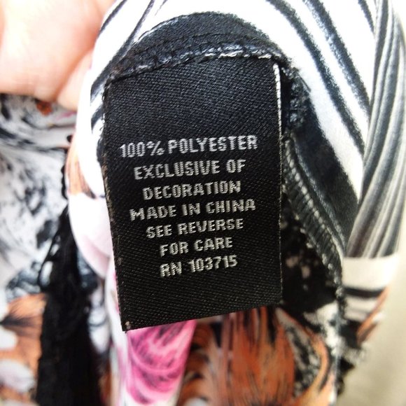 Zac & Rachel Floral Abstract Fringe Tank Top L - Picture 4 of 7